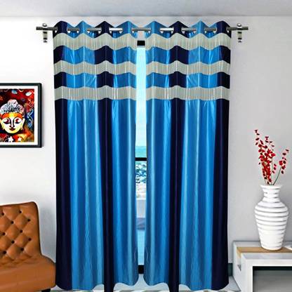 JANNAT HANDLOOM Tissue Curtains Fabric degine Size 7 feet Curtain Fabric