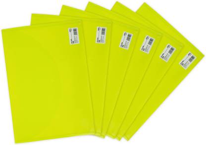 Deli PP material WF10202 FC File Bag, Green, Pack of 6