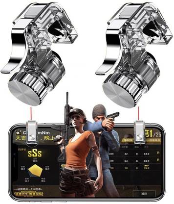 FITUP ™ Silver Chrome Heavy Metal Trigger L1 R1 Easy To Gaming Controller For Chicken Dinner In PUBG , Call Of Duty And FAU-G Games Etc Gaming Accessory Kit  Gaming Accessory Kit