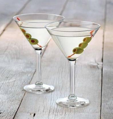 KINJAY (Pack of 2) Margarita Martini Crystal Clear Glass, Cocktail Glasses, Party Glasses 190 ML Glass Cocktail Glass