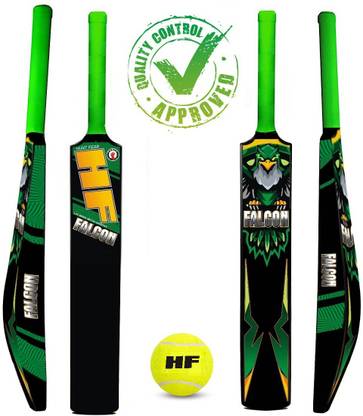 HF FALCON Edition Full Size ( Ideal for 15 + ) Hard PLastic For tennis Ball PVC/Plastic WITH 1 PC TENNIS BALL Cricket Kit