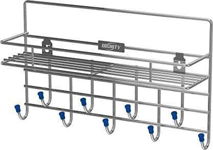 kinglet Utensil Kitchen Rack Steel Steel 9 Key Stand Wire With Racks Steel Key Holder (9 Hooks, Steel) Steel Key Holder (9 Hooks, Silver)