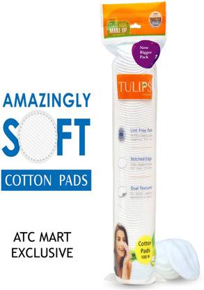 Tulips 100 COTTON PADS ZIPLOCK BAG BIGGER PACK