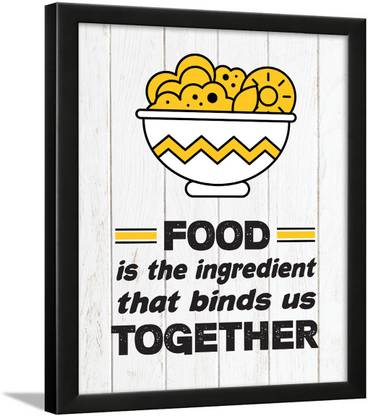 Dining Quotes Wall Frame - Family Eats Together Quotes - Dining Area Quotes - Dining Hall Quotes - Quotes for Dining Room - Dining Table Quotes Frame Paper Print