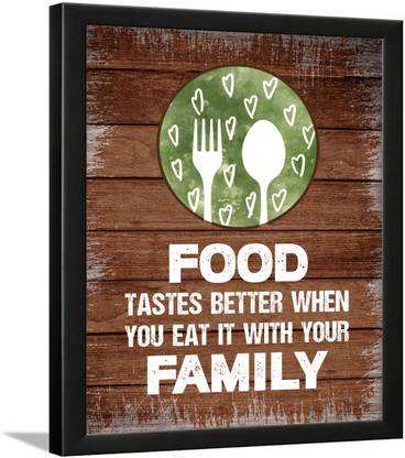 Dining Quotes Wall Frame - Family Eats Together Quotes - Dining Area Quotes - Dining Hall Quotes - Quotes for Dining Room - Dining Table Quotes Frame Paper Print