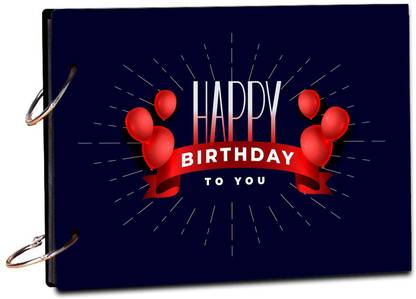 BPDESIGNSOLUTION Happy Birthday Red Balloon Background Scrap Book Photo Album Size 8.5x6 inch 20 sheet Theme, Scrapbook Kit