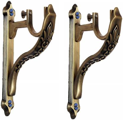 OCTIQON Brass Antique Zinc Jaguar Designer Heavy Curtain Bracket Supports for Door and Window Curtain Brackets Holder for 1 Inch Rod 5 inch Shelf Bracket