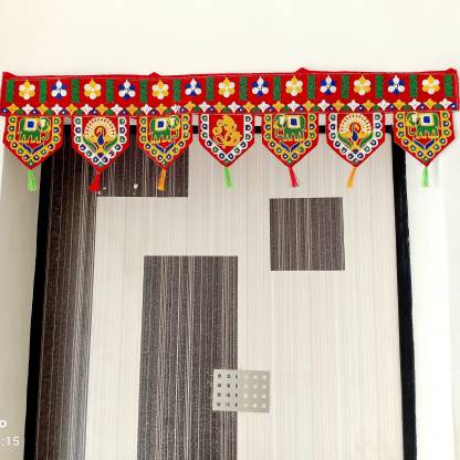 P A HEALTH AND FITNESS Multicolor Velvet Embroidery Tassels Toran/Bandarwal Main Gate Home/Mandir[3 Ft] Toran