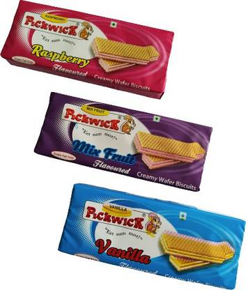 Pickwick Wafer Biscuits Combo Pack -Vanilla, Mix Fruit, Raspberry- (120gm x 3) Wafers