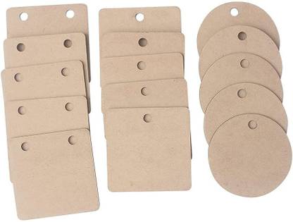 DI-KRAFT Wood Sheet Craft - MDF Cutouts Pendants - Plain MDF Blanks Cutouts - Set of 15 for Painting Wooden Sheet Craft, Decoupage, Resin Art Work & Decoration Pine Wood Veneer