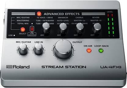 Roland UA-4FX2 Stream Station USB Audio Interface For Web Casting, 2-in/2-out USB Audio interface with 24-bit/96kHz Audio Fidelity Audio Interface
