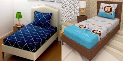 Home Readiness Cotton Single Flat 160 TC Cartoon Bedsheet