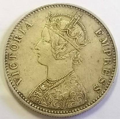 MANMAI COINS BRITISH INDIA - 1 Rupee Coin - Victoria Empress 1900 Silver (.917) 11.66 g 30.79 mm QV Medieval Coin Collection