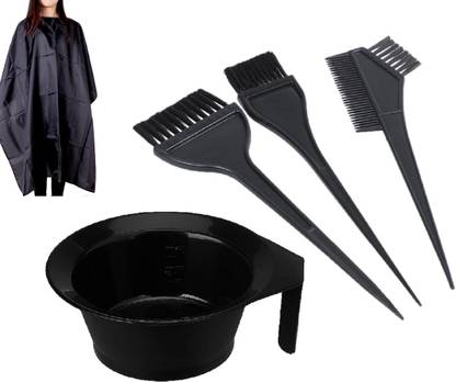 Shihen Hair Color Brush and Bowl with and Apron for Hair Coloring for Men and Women Home Salon