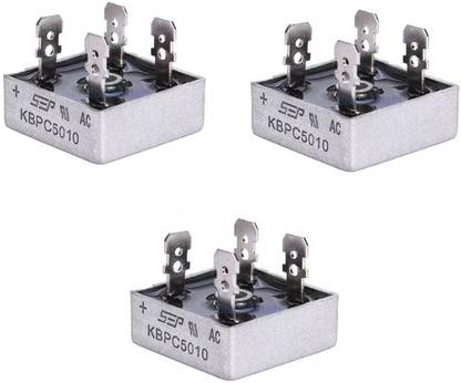 geeta enterprises ( Pack of 3)KBPC5010 1KV 50A Single Phase Bridge Rectifier Diode Electronic Components Electronic Hobby Kit Electronic Components Electronic Hobby Kit