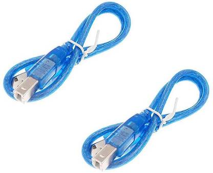 Grahikum USB A to USB B Cable for Arduino UNO/MEGA 0.5 m Power Sharing Cable (Compatible with Arduino UNO, Arduino MEGA, Blue, Two Cable Electronic Components Electronic Hobby Kit