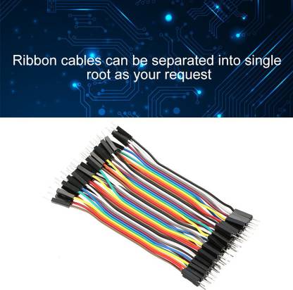 samest 10cm Jumper Wires Kit Jumper Wires, 40pin M to F Jumper Wires Copper Material Jumper Wires umper Wire Cable, 40pin M to M for Breadboard Construction Repair Electronic Components Electronic Hobby Kit