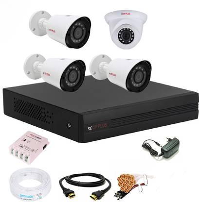 CP PLUS 4 Channal 5 MP H.265+ HD DVR 1Pcs,Outdoor Camera 5 MP HD 3Pcs,Indoor Camera 5 MP HD 1Pcs, ,Full combo set Security Camera