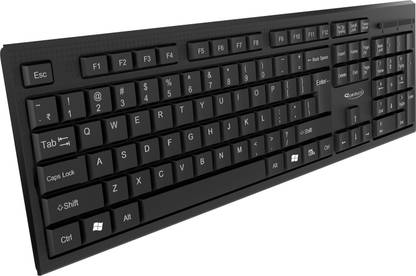 QUANTUM QHM-7406 Full Sized Keyboard with rupee symbol, Hot Keys and 3- piece LED Function for Desktop/Laptop/Smart Tv Wired USB Standard Desktop Keyboard Compatible with Desktop, Laptop, Mac