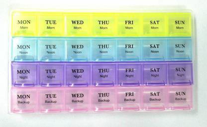H D Enterprise Pill Case Medicine Organizer Box 7 Days 4 Weeks Pill Box