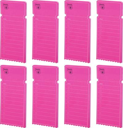 Deli WA55702 Macaron Travel Sticky Notes, 80 GSM, 5"x2",30 Sheets, Coral Pink, Pack of 8, 240 Sheets Regular, 1 Colors