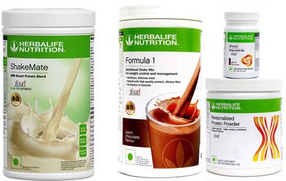 Herbalife Nutrition Formula 1 Shake Chocolate And Shakemate & Protein 200 gm With Afresh Elaichi 50 gm Plant-Based Protein
