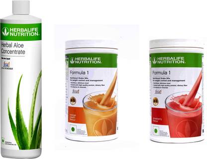Herbalife Nutrition weight loss formula 1 combo Orange And Strawberry With Herbal Aloe concentrate Plant-Based Protein