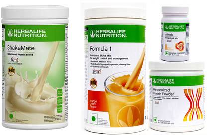 Herbalife Nutrition Formula 1 Shake Orange And Shakemat e & Protein 200 gm With Afresh Ginger 50 gm Plant-Based Protein
