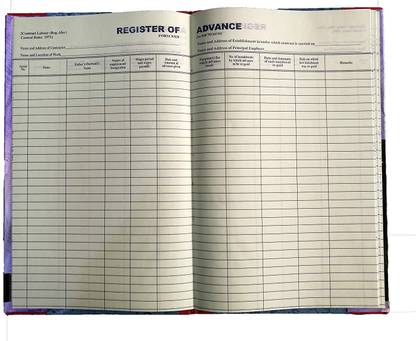 LRS Register of Advances Made to Employed Person 1-Part Register