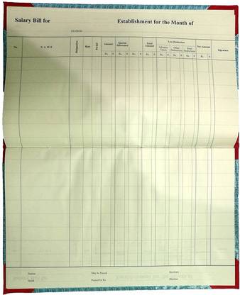 LRS Salary Bill Register Size 2-Part Salary Bill Register Size