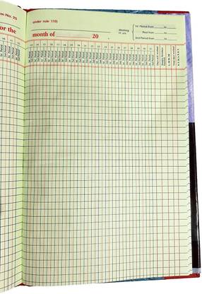 LRS Factory Attendance Register (Pack of 2) Factory Attendance Register - 2 Shifts type - Pack of 2 2-Part Factory Attendance Register