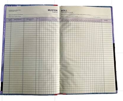 LRS Register of Muster roll Form XVI Rule 78 1-Part Register