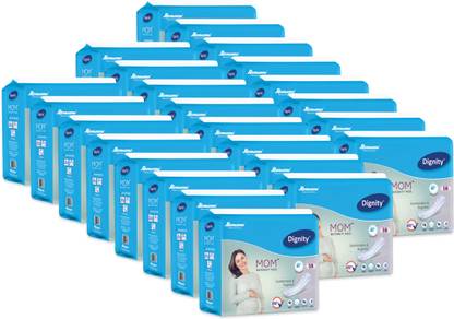 DIGNITY Mom Maternity Pads, Comfortable & Hygenic, Medium, 5 Pcs/Pack (Pack of 24) 120 Pcs Sanitary Pad