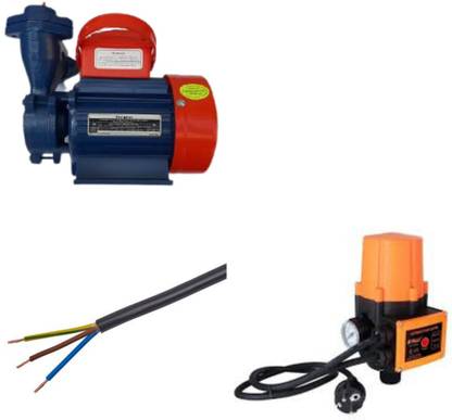 Crompton domestic water pump 1 hp self priming single phase with round cable 2.5sqx3c 1100 volts 15 meter and automatic pump controller switch ( multicolour) Centrifugal Water Pump