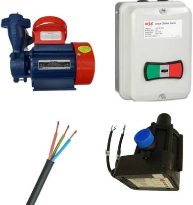 Crompton domestic water pump 0.5 hp chrome single phase with urja series dol motor starter , round cable 2.5x3c 1100 volts 25 meter and automatic pump controller switch Centrifugal Water Pump