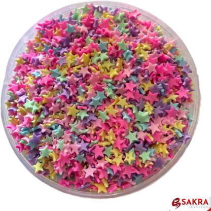 sakra Star Shape Resin Polymer Clay Decoration Filler Beads DIY Mud Particles Sprincles Scrap Book Phone Case Nails Art Miniature 40 gram