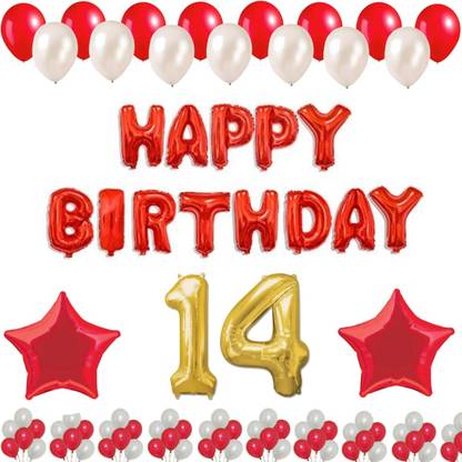 Prihit Solid Birthday balloons decoration set of 100 Letter Balloon