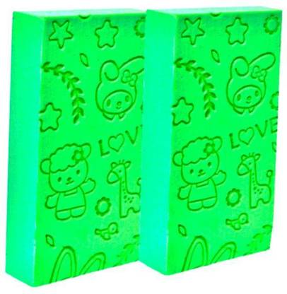 SoftSwiss (New) 2021_Bath Body Shower Sponge - SPA Scrub Exfoliator Dead Skin Remover for Women and Men, (Pack of 2 Green)