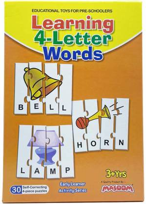 Masoom Learning 4-Letter Words | Self Correcting 4-Piece Puzzle | Develop Your Child's Reading and Spelling Skills