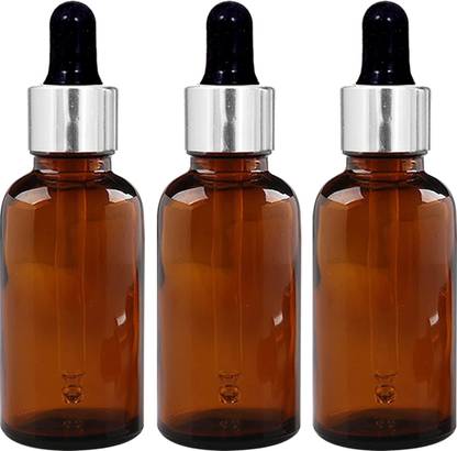 nsb herbals Amber Glass Bottle + Silver Dropper for Essential Oil DIY Perfume Multipurpose Use 30 ml Bottle