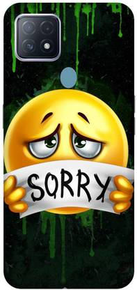 PRINTVEESTA Back Cover for Oppo A15/CPH2185 sorry, emoji, funny, funny emoji Printed Back Cover