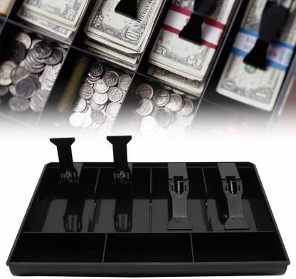 Gitesh Cash Counter Box - 4 Cash Drawer And 3 Coin Compartment Cashier Coin Drawer Cash Box