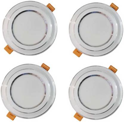 MVL 9 Watt CBL LED Ceiling Lamp Round Down Light, Ceiling Light, Pack 0f 4 (White) Recessed Ceiling Lamp