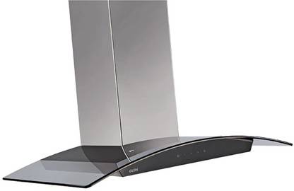 Glen Designer Curved Glass Kitchen Chimney 6071 SS Touch Sensor 90cm 1250 m3h Wall Mounted Silver 1250 CMH Chimney