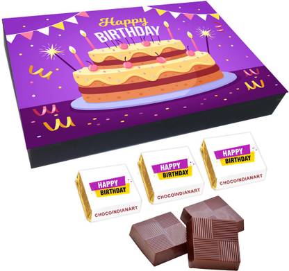 CHOCOINDIANART Amazing Happy Birthday, 12pcs Delicious Chocolate Gift Box 57, Truffles