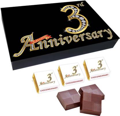 CHOCOINDIANART Beautiful 3rd Anniversary, 12pcs Delicious Chocolate Gift Box, Truffles