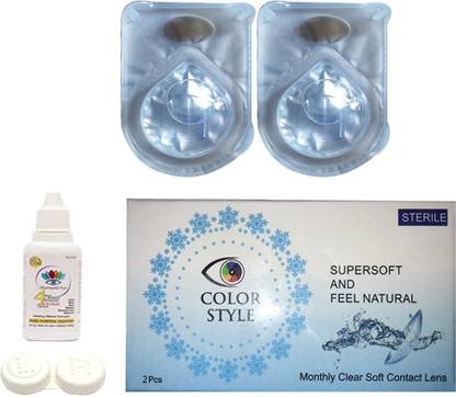 Gold Look Clear Contact Lens Monthly (-11.00)Power With Case & Solution.