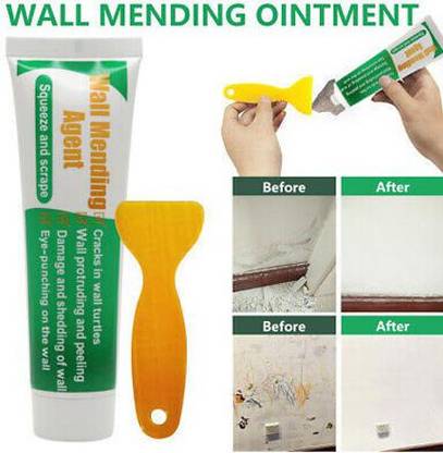 ARV Silicone Waterproof Wall Mending Agent Wall Repair Cream Wall Crack Nail Repair Agent Caulk Sealing Broken Hole Filler Walls Peeling Graffiti Gap Repair Cream (Colour White 250 G ) Pack Of 2 Crack Filler