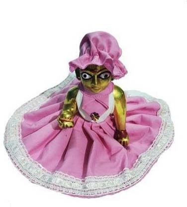 LADOO KRISHNA Laddu gopal cotton dress combo with cap for size 4 diameter of the dress is 8.5 summer night dress cotton Dress