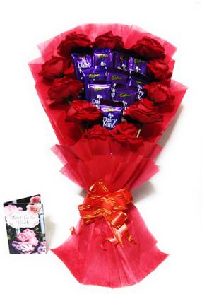 FluteRey DAIRY MILK CHOCOLATE BOUQUET WITH THANK U SO MUCH CARD Paper Gift Box